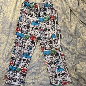 DC Comics Boys' Comic-Panel Pajama Bottoms in Black, Blue, Red, Green